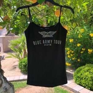 aerosmith Tops - Aerosmith Blue Army Tour tank S aerosmith Tops - Aerosmith Blue Army Tour tank S